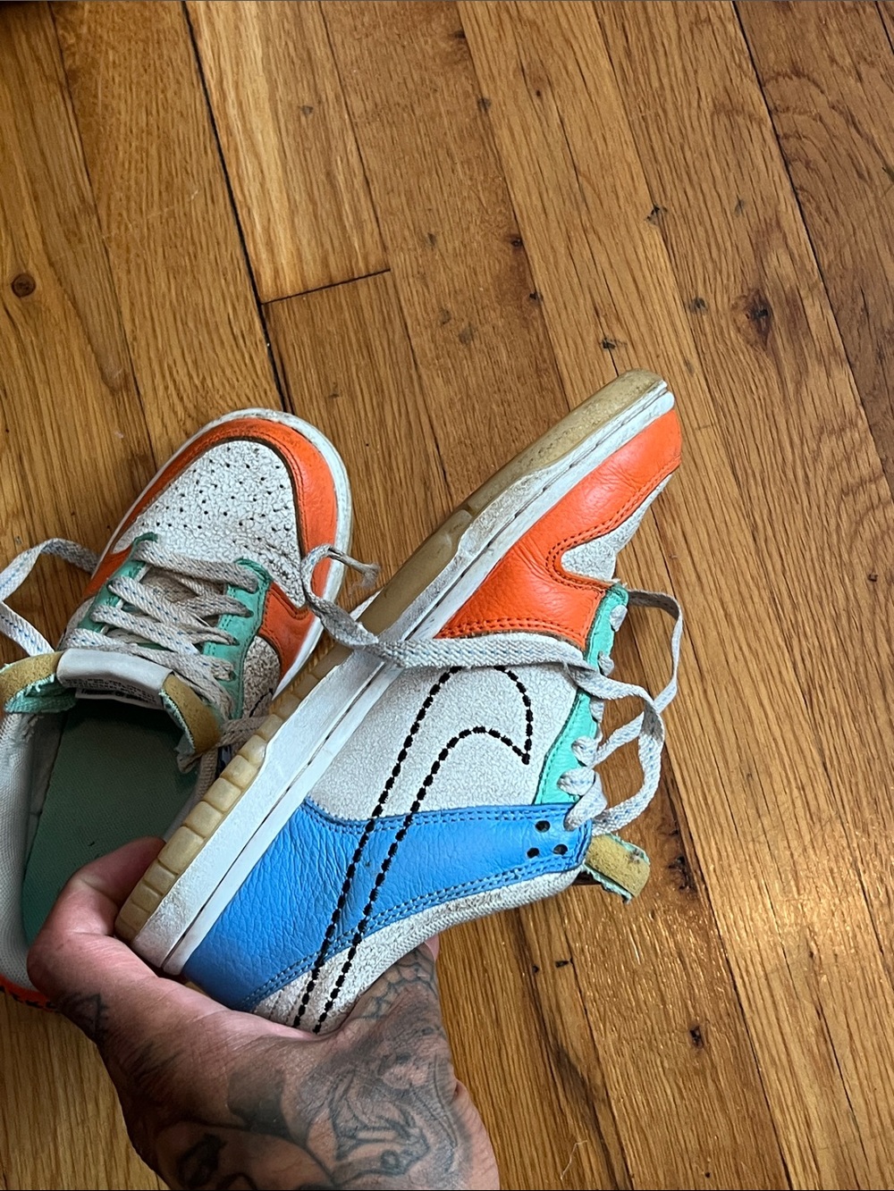 Nike dunk Kids Low-Top Sneakers in multicolored youth 3.5Y - Picture 8 of 9